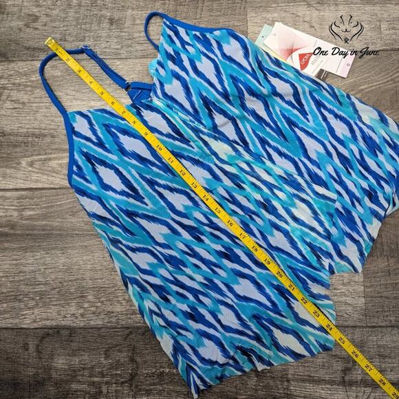 Beach House Layered Underwire Tankini Top Size 6 - Picture 3 of 5